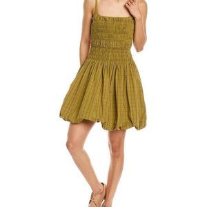 NWT Rebecca Taylor Green Mini Plaid Smocked Dress 6 Bubble Hem